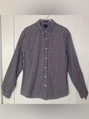 J. Crew Slim Fit Plaid, Long Sleeve, Button Down Shirt Burgundy, Black, Grey XL
